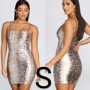 🆕Satin Silky Snakeskin Print Cami Mini Dress~Size S